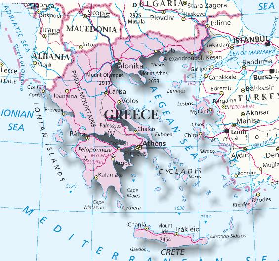 Mappa Grecia Cartina Della Grecia